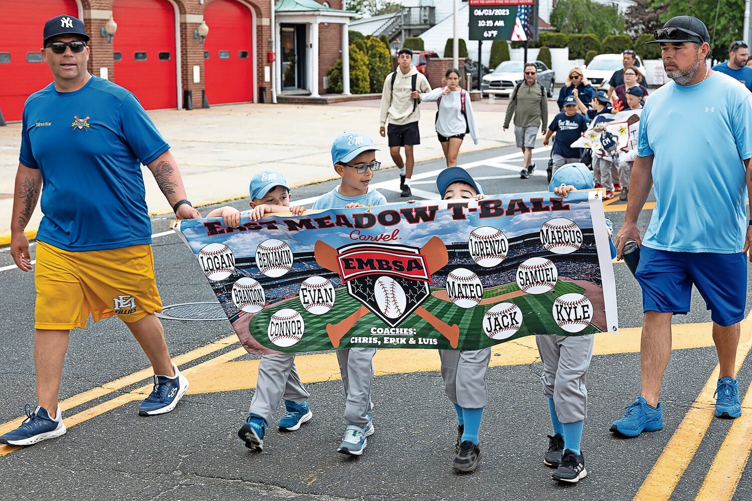 East Meadow Baseball Softball Association little leaguers march to show